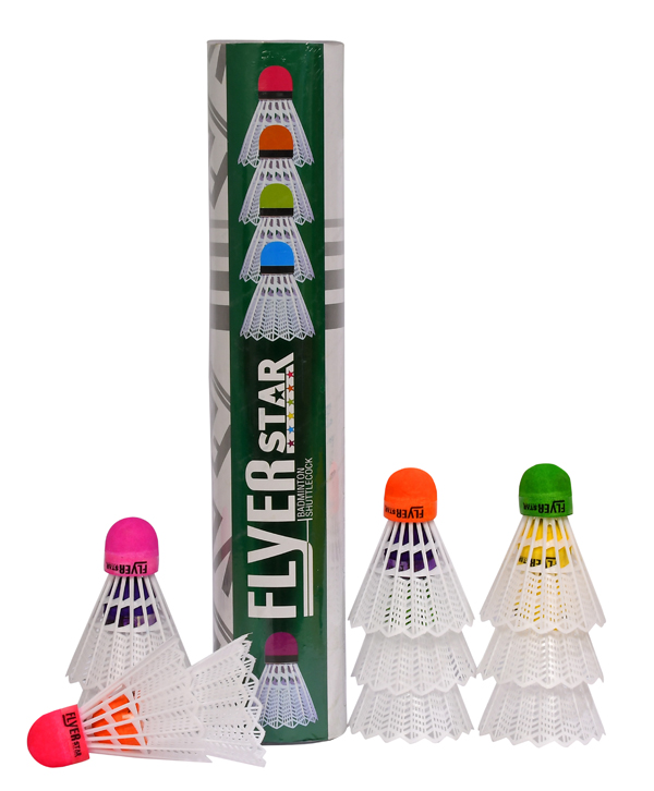 Flyer Star Plastic Shuttlecock-Colorful