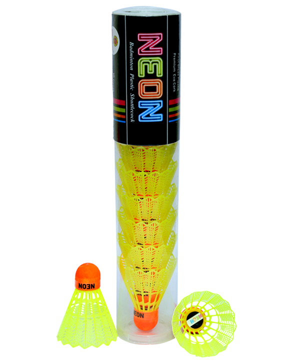 Neon Plastic Shuttlecock-Orange/Yellow