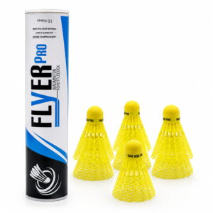 Volt Pro Flyer Pro Plastic Shuttlecock Pack of 10 is designed for badminton practice, training, and recreational play. Featuring a durable plastic skirt and neon cork base, these shuttlecocks provide accurate flight, stable performance, and enhanced visibility during gameplay.