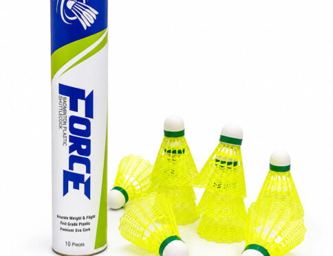 Volt Pro Force Green Plastic Shuttlecock Pack of 10 is designed for badminton practice, training, and recreational play. Featuring a durable plastic skirt with a premium EVA and Neon Cork Base, it delivers balanced flight, reliable control, and long-lasting performance.