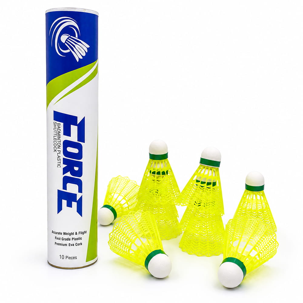 Volt Pro Force Green Plastic Shuttlecock Pack of 10 is designed for badminton practice, training, and recreational play. Featuring a durable plastic skirt with a premium EVA and Neon Cork Base, it delivers balanced flight, reliable control, and long-lasting performance. Volt Pro Force Green Plastic Shuttlecock Pack of 10 is designed for badminton practice, training, and recreational play. Featuring a durable plastic skirt with a premium EVA and Neon Cork Base, it delivers balanced flight, reliable control, and long-lasting performance.