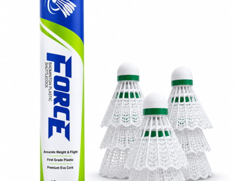 Volt Pro Force White Plastic Shuttlecock Pack of 10 is designed for badminton practice, training, and recreational play. Featuring a durable plastic skirt with a premium EVA and Neon Cork Base, it delivers balanced flight, reliable control, and long-lasting performance.
