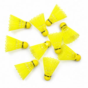 Volt Pro Flyer Pro Plastic Shuttlecock Pack of 10 is designed for badminton practice, training, and recreational play. Featuring a durable plastic skirt and neon cork base, these shuttlecocks provide accurate flight, stable performance, and enhanced visibility during gameplay.