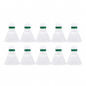 Volt Pro Force White Plastic Shuttlecock Pack of 10 is designed for badminton practice, training, and recreational play. Featuring a durable plastic skirt with a premium EVA and Neon Cork Base, it delivers balanced flight, reliable control, and long-lasting performance.