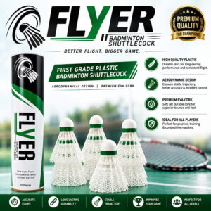 Volt Pro Flyer White Plastic Shuttlecock Pack of 10 is designed for badminton practice, training, and recreational play. Featuring a durable plastic construction and accurate flight performance, these shuttlecocks provide consistent gameplay and long-lasting durability for everyday use.