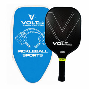 VoltPro Black Stealth Paddle + 2 Balls Set — carbon fibre gritty spin tech, 16mm core. Includes 1 indoor 26-hole ball, 1 outdoor 40-hole ball, premium carry bag. lightweight, 4.25" grip. Perfect complete pickleball starter set.