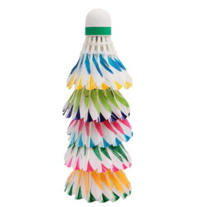 "Volt Pro Colourful Design Feather Shuttlecocks (Pack of 5) feature vibrant natural feathers with a durable EVA cork base for stable flight and reliable performance. Designed for recreational play and practice sessions, these shuttlecocks offer consistent speed, control, and long-lasting durability for players of all skill levels. "