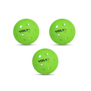 VoltPro 40-Hole Outdoor Pickleball Ball — Pack of 3 Glow in the Dark Precision-moulded polymer for consistent bounce and flight. Official dimensions. PET jar pack. Suitable for all skill levels.