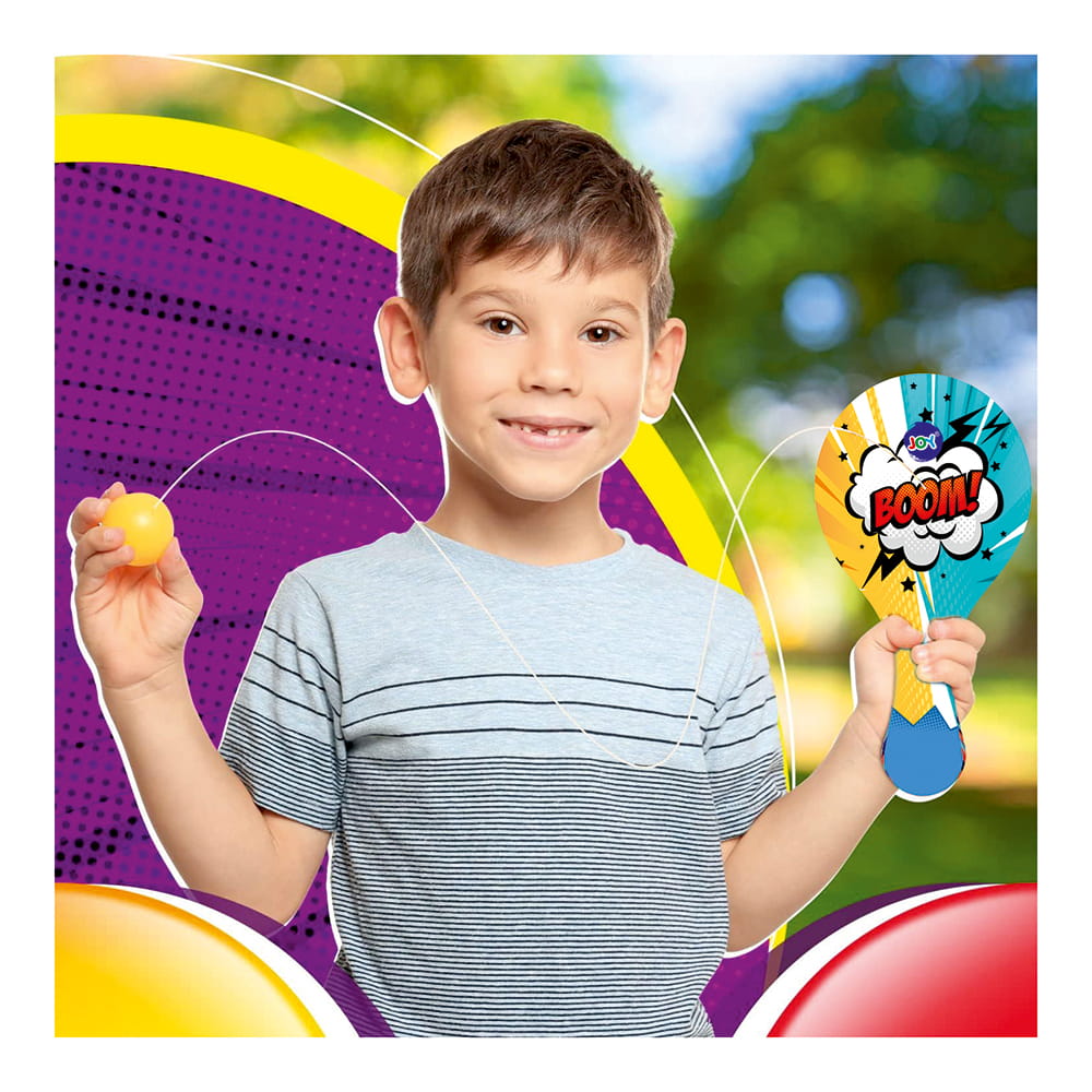 Hello Friends Wooden Paddle Ball Toy is a classic paddle game designed for kids aged 3 years and above. Featuring a durable wooden paddle and an elastic string-attached rubber ball, it helps improve hand-eye coordination while providing hours of indoor and outdoor fun.