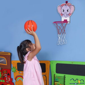 Hello Friends Kids Basketball Board Set is an exciting sports toy designed for children aged 3 years and above. Made with a durable 6mm MDF board, this mini basketball hoop set encourages active play and helps develop hand-eye coordination for indoor and outdoor fun.