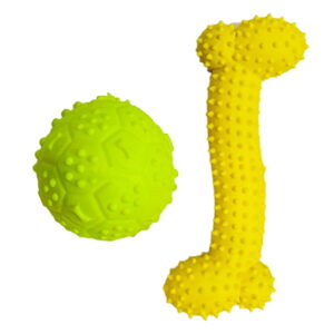 Hello Friends Dog Toy Combo includes a chew bone and a musical ball made from soft, non-toxic, pet-safe material. Designed for puppies and small dogs, this combo encourages healthy chewing, active play, and long-lasting entertainment.