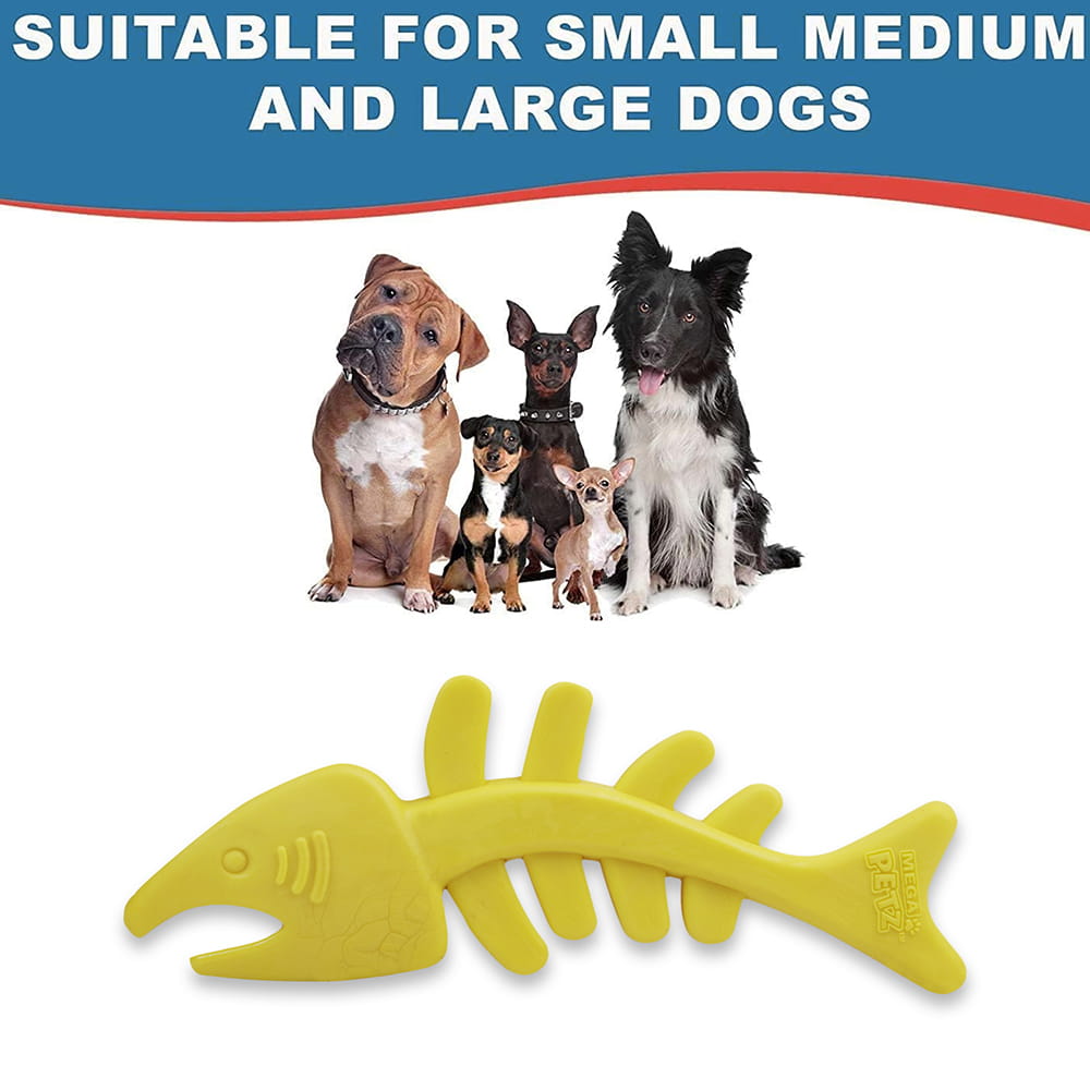 Hello Friends Fish Bone Dog Chew Toy is made from soft, food-grade, non-toxic rubber that is safe for puppies and dogs. Its fish bone shape, scented design, and durable construction help keep pets engaged while supporting healthy chewing habits and interactive play. Hello Friends Fish Bone Dog Chew Toy is made from soft, food-grade, non-toxic rubber that is safe for puppies and dogs. Its fish bone shape, scented design, and durable construction help keep pets engaged while supporting healthy chewing habits and interactive play.