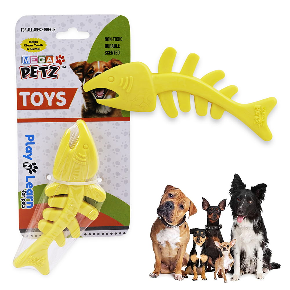 Hello Friends Fish Bone Dog Chew Toy is made from soft, food-grade, non-toxic rubber that is safe for puppies and dogs. Its fish bone shape, scented design, and durable construction help keep pets engaged while supporting healthy chewing habits and interactive play. Hello Friends Fish Bone Dog Chew Toy is made from soft, food-grade, non-toxic rubber that is safe for puppies and dogs. Its fish bone shape, scented design, and durable construction help keep pets engaged while supporting healthy chewing habits and interactive play.