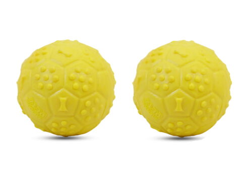 Hello Friends Musical Dog Ball Pack of 2 is made from soft, non-toxic rubber and features a built-in squeaky sound to keep pets engaged and active. Designed for puppies and small to medium dogs, these durable balls are ideal for chewing, fetch, training, and interactive play.