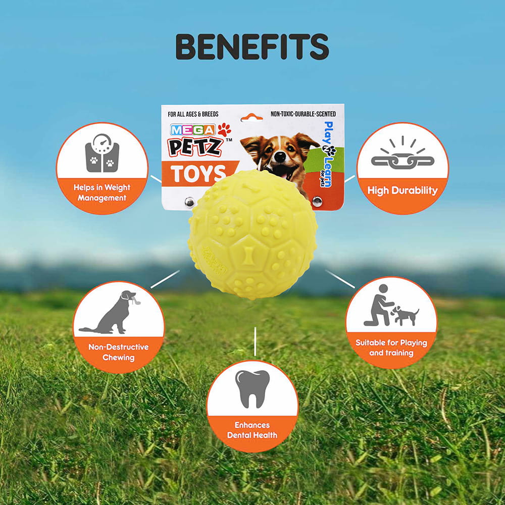 Hello Friends Musical Dog Ball Pack of 2 is made from soft, non-toxic rubber and features a built-in squeaky sound to keep pets engaged and active. Designed for puppies and small to medium dogs, these durable balls are ideal for chewing, fetch, training, and interactive play. Hello Friends Musical Dog Ball Pack of 2 is made from soft, non-toxic rubber and features a built-in squeaky sound to keep pets engaged and active. Designed for puppies and small to medium dogs, these durable balls are ideal for chewing, fetch, training, and interactive play.