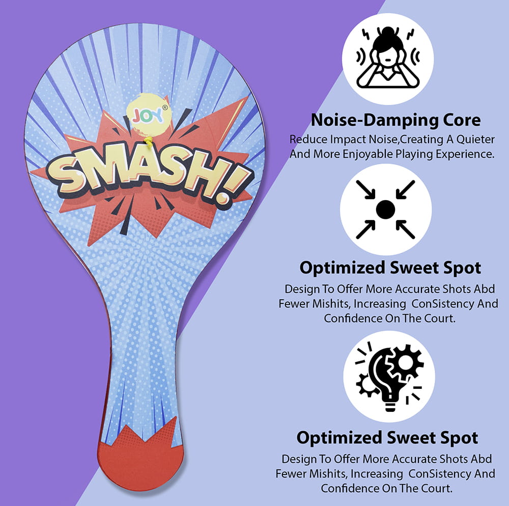 Hello Friends Wooden Paddle Ball Toy is a classic paddle game designed for kids aged 3 years and above. Featuring a durable wooden paddle and an elastic string-attached rubber ball, it helps improve hand-eye coordination while providing hours of indoor and outdoor fun.