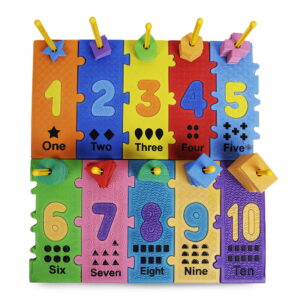 Play Eva Soft EVA Jr Abacus is an educational learning toy designed to help children learn numbers, counting, shapes, and stacking activities through interactive play. Made from soft, non-toxic EVA foam, this 85-piece set supports early learning, motor skill development, and hand-eye coordination for children aged 3 years and above.