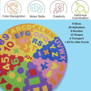 Play Eva 36 Inch Jumbo Pizza Puzzle Mat is a fun educational EVA foam puzzle designed to help children learn alphabets, numbers, shapes, and vehicles through interactive play. Featuring a unique pizza-shaped design, interlocking pieces, and 10mm thick foam construction, it encourages learning while developing essential skills. Play Eva 36 Inch Jumbo Pizza Puzzle Mat is a fun educational EVA foam puzzle designed to help children learn alphabets, numbers, shapes, and vehicles through interactive play. Featuring a unique pizza-shaped design, interlocking pieces, and 10mm thick foam construction, it encourages learning while developing essential skills.