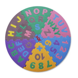 Play Eva 18 Inch Jumbo Pizza Puzzle Mat is an educational EVA foam learning toy designed to teach alphabets, numbers, shapes, and vehicles through interactive play. Featuring 6 interlocking pizza slices and 10mm thick foam construction, it encourages early learning and skill development.