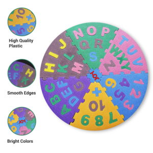 Play Eva 18 Inch Jumbo Pizza Puzzle Mat is an educational EVA foam learning toy designed to teach alphabets, numbers, shapes, and vehicles through interactive play. Featuring 6 interlocking pizza slices and 10mm thick foam construction, it encourages early learning and skill development. Play Eva 18 Inch Jumbo Pizza Puzzle Mat is an educational EVA foam learning toy designed to teach alphabets, numbers, shapes, and vehicles through interactive play. Featuring 6 interlocking pizza slices and 10mm thick foam construction, it encourages early learning and skill development.