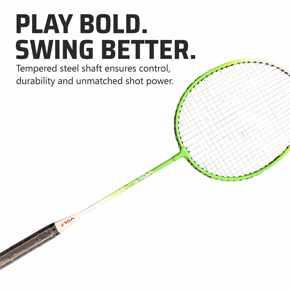Volt Pro Badminton Racket Set includes 2 lightweight badminton rackets and 2 shuttlecocks, designed for excellent control and power. Featuring durable aluminium frames, full grip handles, and strong nylon strings, this set is suitable for beginners and recreational players. Includes a full cover carry bag for easy storage and transport.