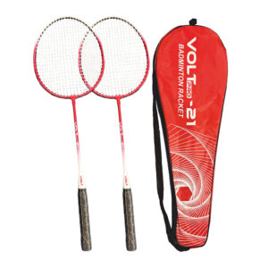 Volt Pro Badminton Racket Set includes 2 lightweight badminton rackets and 2 shuttlecocks, designed for excellent control and power. Featuring durable aluminium frames, full grip handles, and strong nylon strings, this set is suitable for beginners and recreational players. Includes a full cover carry bag for easy storage and transport.