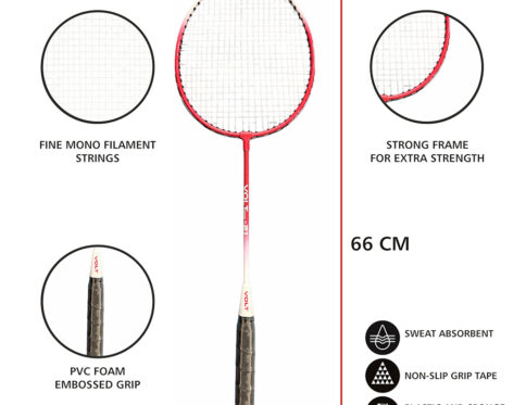 Volt Pro Badminton Racket Set includes 2 lightweight badminton rackets and 2 shuttlecocks, designed for excellent control and power. Featuring durable aluminium frames, full grip handles, and strong nylon strings, this set is suitable for beginners and recreational players. Includes a full cover carry bag for easy storage and transport.