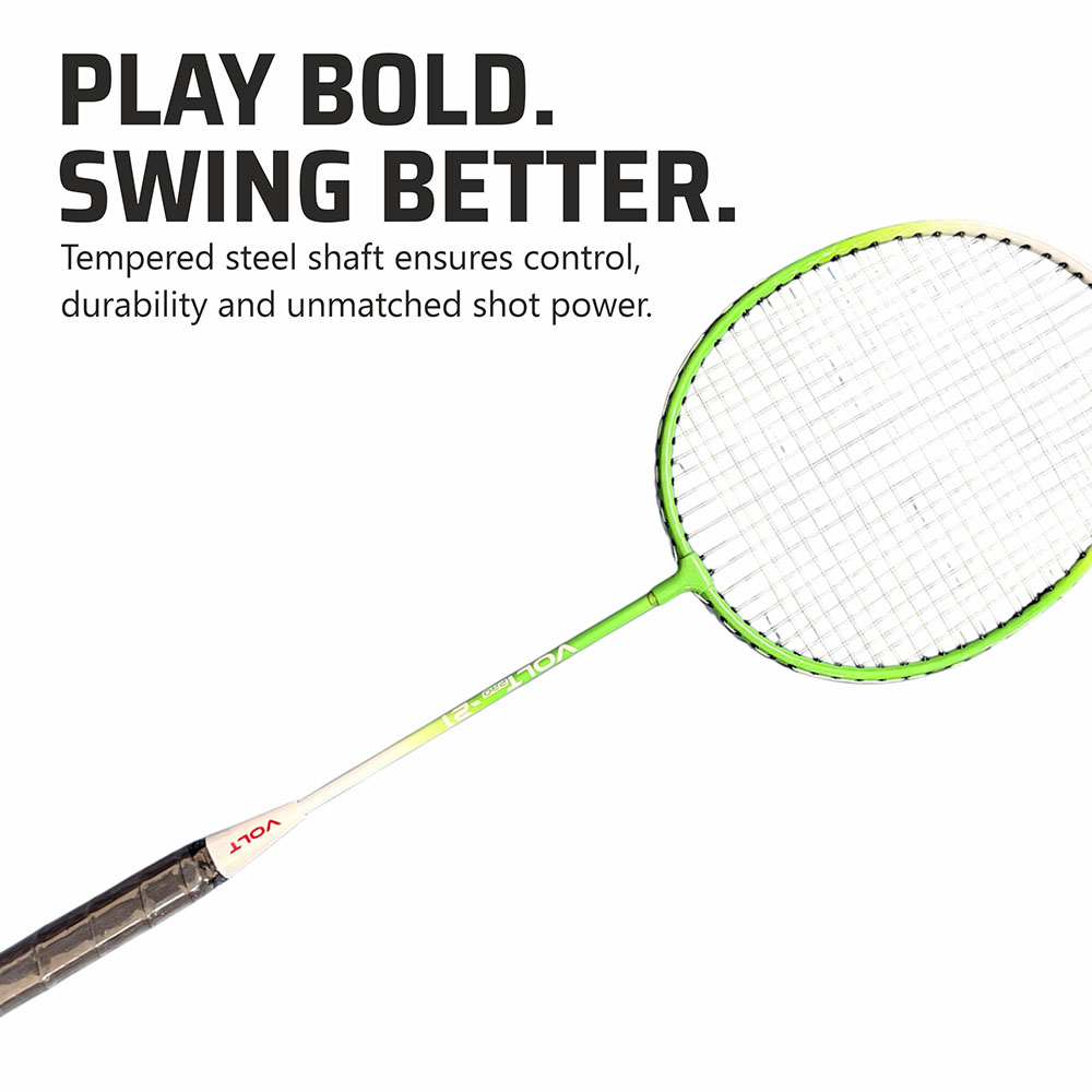 Volt Pro Badminton Racket Set includes 2 lightweight badminton rackets and 2 shuttlecocks, designed for excellent control and power. Featuring durable aluminium frames, full grip handles, and strong nylon strings, this set is suitable for beginners and recreational players. Includes a full cover carry bag for easy storage and transport.