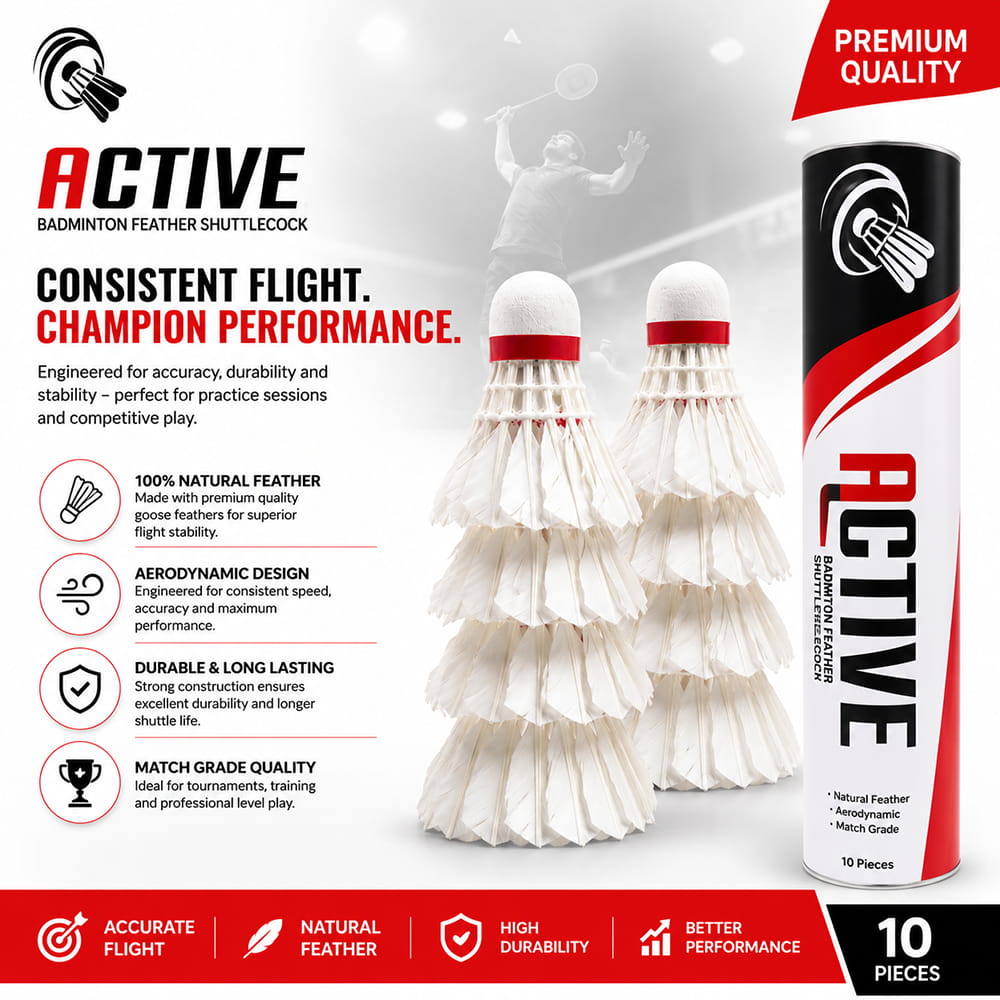 This match grade badminton shuttlecock pack of 10 is designed for regular gameplay and training sessions. It offers consistent speed and smooth flight, making it suitable for club matches and daily practice. This match grade badminton shuttlecock pack of 10 is designed for regular gameplay and training sessions. It offers consistent speed and smooth flight, making it suitable for club matches and daily practice.