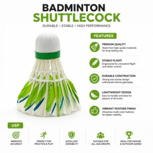 This badminton shuttlecock pack of 10 is designed for players looking for consistency and durability. Made from natural hen feather white shuttlecock material, it ensures smooth flight and dependable performance.