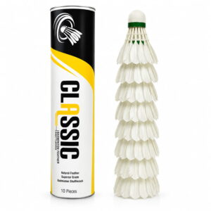 The Volt Pro Classic Medium Quality Feather Shuttlecock Pack of 10 is ideal for regular practice and casual badminton play. It delivers stable flight performance and consistent shuttle speed, making it a dependable choice for everyday court sessions and beginners.