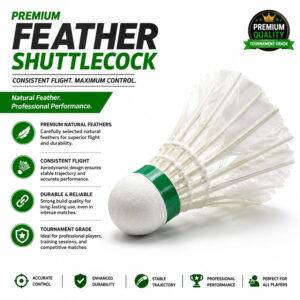 The Volt Pro Classic Medium Quality Feather Shuttlecock Pack of 10 is ideal for regular practice and casual badminton play. It delivers stable flight performance and consistent shuttle speed, making it a dependable choice for everyday court sessions and beginners.