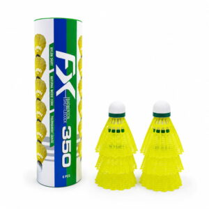 Volt Pro FX Nylon 350 Badminton Shuttlecocks (Pack of 6) feature a durable nylon construction for accurate flight and consistent performance. Designed for indoor and outdoor play, these tournament-grade shuttlecocks offer excellent durability and high visibility, making them ideal for training sessions and recreational matches.