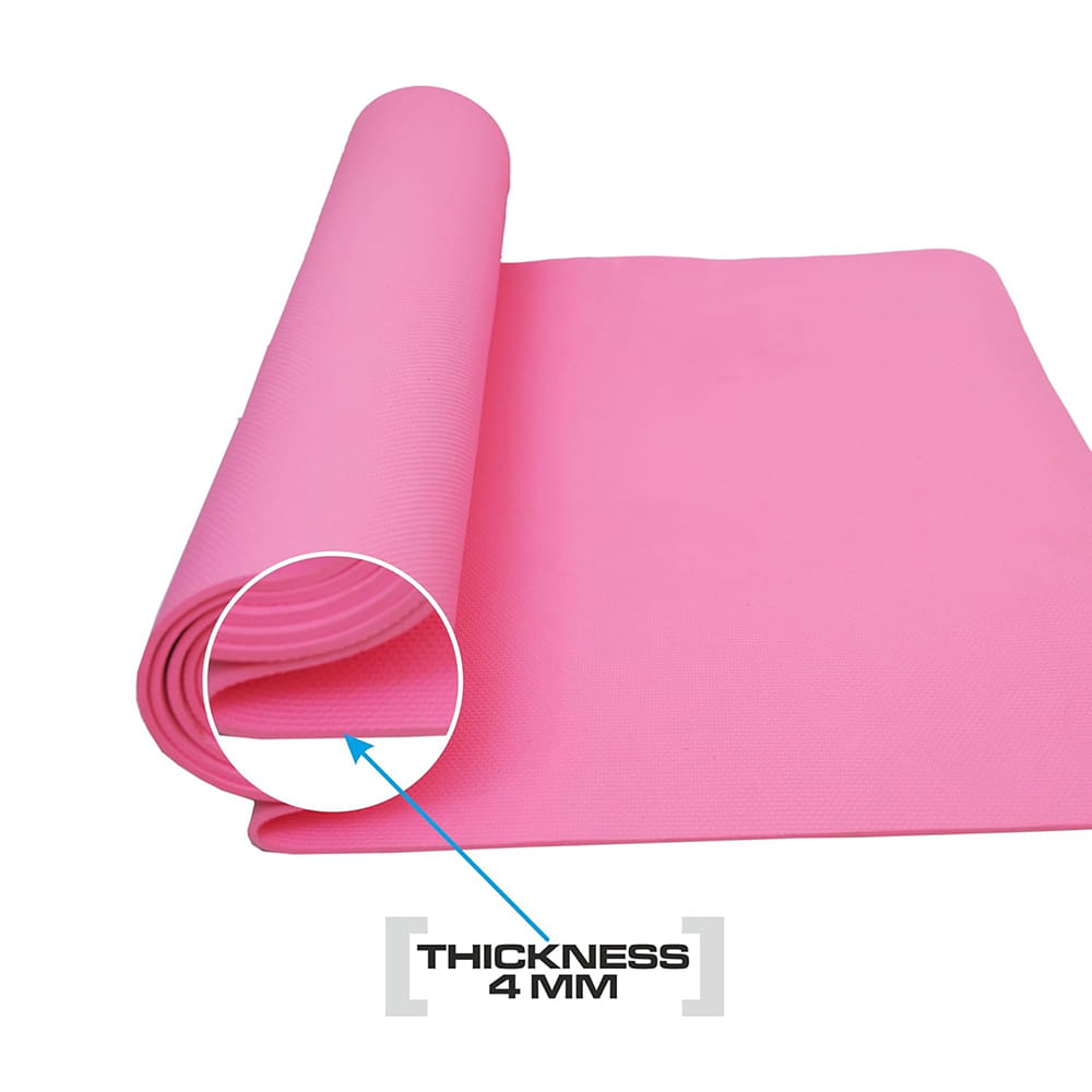 Volt Pro 4mm Yoga Mat is made from premium dual-layer TPE material and features an anti-slip textured surface for enhanced grip and stability. Designed for yoga, Pilates, stretching, meditation, and fitness workouts, it provides comfortable cushioning and support for everyday exercise.