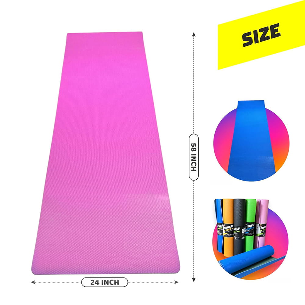 Volt Pro 4mm Yoga Mat is made from premium dual-layer TPE material and features an anti-slip textured surface for enhanced grip and stability. Designed for yoga, Pilates, stretching, meditation, and fitness workouts, it provides comfortable cushioning and support for everyday exercise.