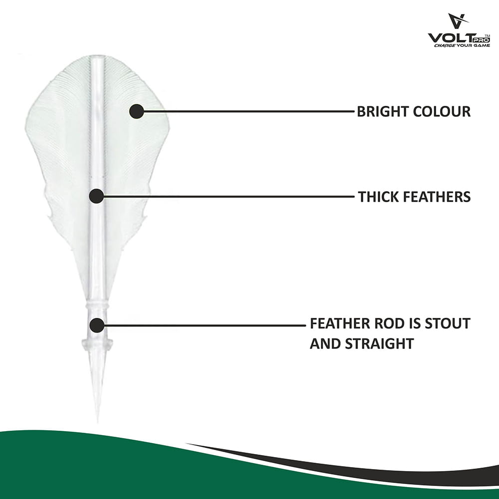 Volt Pro Axis Designer Feather Shuttlecock – Consistent Play with Stylish Design Experience reliable badminton performance with this feather shuttlecock set made from natural hen feather white shuttlecock material. Designed for durability and smooth flight, it is ideal for regular use.
