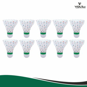Volt Pro Axis Designer Feather Shuttlecock – Consistent Play with Stylish Design Experience reliable badminton performance with this feather shuttlecock set made from natural hen feather white shuttlecock material. Designed for durability and smooth flight, it is ideal for regular use.