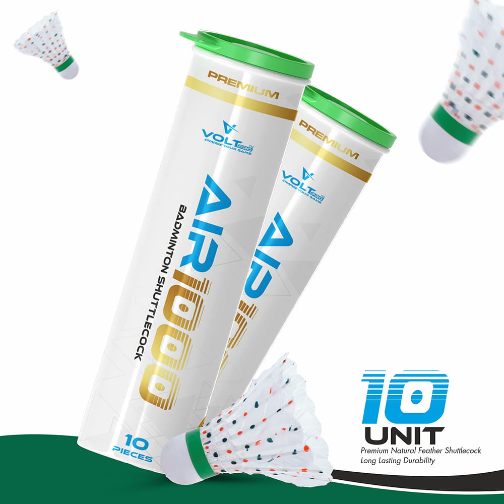 Volt Pro Axis Designer Feather Shuttlecock – Consistent Play with Stylish Design Experience reliable badminton performance with this feather shuttlecock set made from natural hen feather white shuttlecock material. Designed for durability and smooth flight, it is ideal for regular use.
