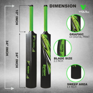 Volt Pro Full Size Plastic Cricket Bat is made from durable hard polymer material for long-lasting performance and comfortable gameplay. Featuring a lightweight design and anti-skid rubber grip, this full-size bat is ideal for practice sessions, casual matches, and everyday cricket fun.