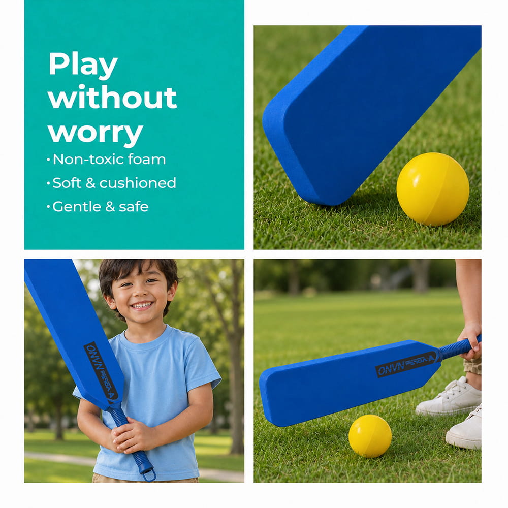 Volt Pro Foam Cricket Bat with Ball is a complete cricket set designed especially for kids. Made from lightweight EVA foam, this safe and durable set provides an enjoyable indoor and outdoor playing experience while helping children develop essential cricket skills.