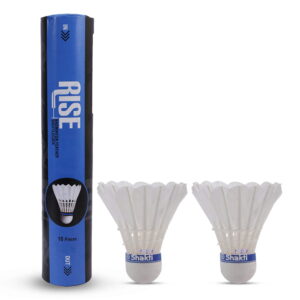 Volt Pro Rise White Feather Shuttlecock Tournament Grade Precision Designed for competitive play, this badminton shuttlecock pack of 10 delivers tournament grade performance with consistent speed, accurate flight, and reliable control. Made using high-quality white feather material, it ensures smooth and stable gameplay during intense matches.