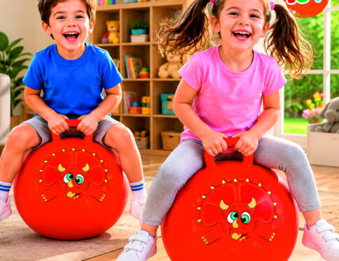 Hello Friends 18 Inch Hopper Ball is a fun inflatable bouncing toy designed for active indoor and outdoor play. Featuring strong easy-grip handles and durable construction, it helps improve balance, coordination, and motor skills while providing hours of active fun for kids.