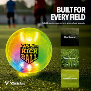 Hello Friends LED Kick Ball 4 Inch Pack of 2 features built-in motion sensor LED lights that flash automatically with every bounce. Made from soft, durable material, these high-bounce balls are perfect for indoor and outdoor play, keeping kids active and entertained.
