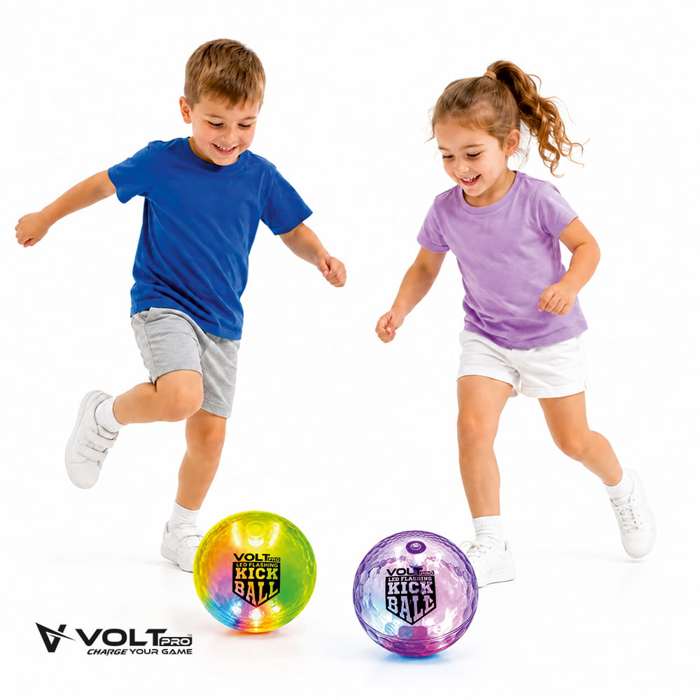 Hello Friends LED Kick Ball 4 Inch Pack of 2 features built-in motion sensor LED lights that flash automatically with every bounce. Made from soft, durable material, these high-bounce balls are perfect for indoor and outdoor play, keeping kids active and entertained. Hello Friends LED Kick Ball 4 Inch Pack of 2 features built-in motion sensor LED lights that flash automatically with every bounce. Made from soft, durable material, these high-bounce balls are perfect for indoor and outdoor play, keeping kids active and entertained.