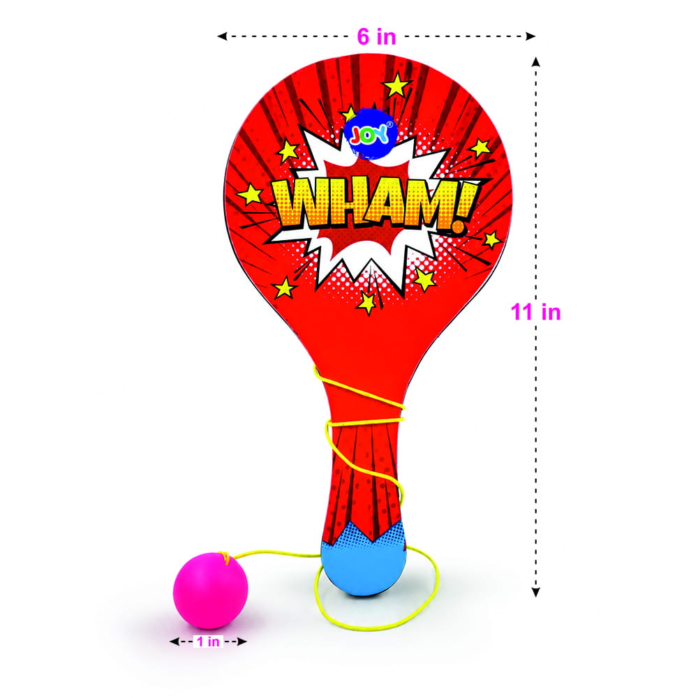 Hello Friends Wooden Paddle Ball Toy is a classic paddle game designed for kids aged 3 years and above. Featuring a durable wooden paddle and an elastic string-attached rubber ball, it helps improve hand-eye coordination while providing hours of indoor and outdoor fun. Hello Friends Wooden Paddle Ball Toy is a classic paddle game designed for kids aged 3 years and above. Featuring a durable wooden paddle and an elastic string-attached rubber ball, it helps improve hand-eye coordination while providing hours of indoor and outdoor fun.