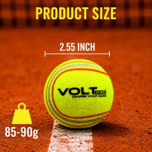 Volt Pro Cricket Tennis Ball Pack of 6 is made with a durable pure rubber core for consistent bounce, reliable performance, and long-lasting use. Designed for cricket practice, training, matches, and street cricket, these balls offer excellent control and playability.