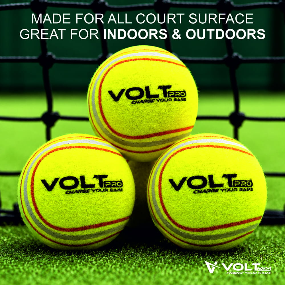 Volt Pro Cricket Tennis Ball Pack of 6 is made with a durable pure rubber core for consistent bounce, reliable performance, and long-lasting use. Designed for cricket practice, training, matches, and street cricket, these balls offer excellent control and playability.