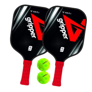 Volt Pro Glow Pickleball Paddle Set includes 2 lightweight wooden paddles and 2 glow pickleball balls for exciting indoor and outdoor play. With a durable 12mm paddle design and comfortable grip, this set is ideal for practice, family games, and recreational matches.