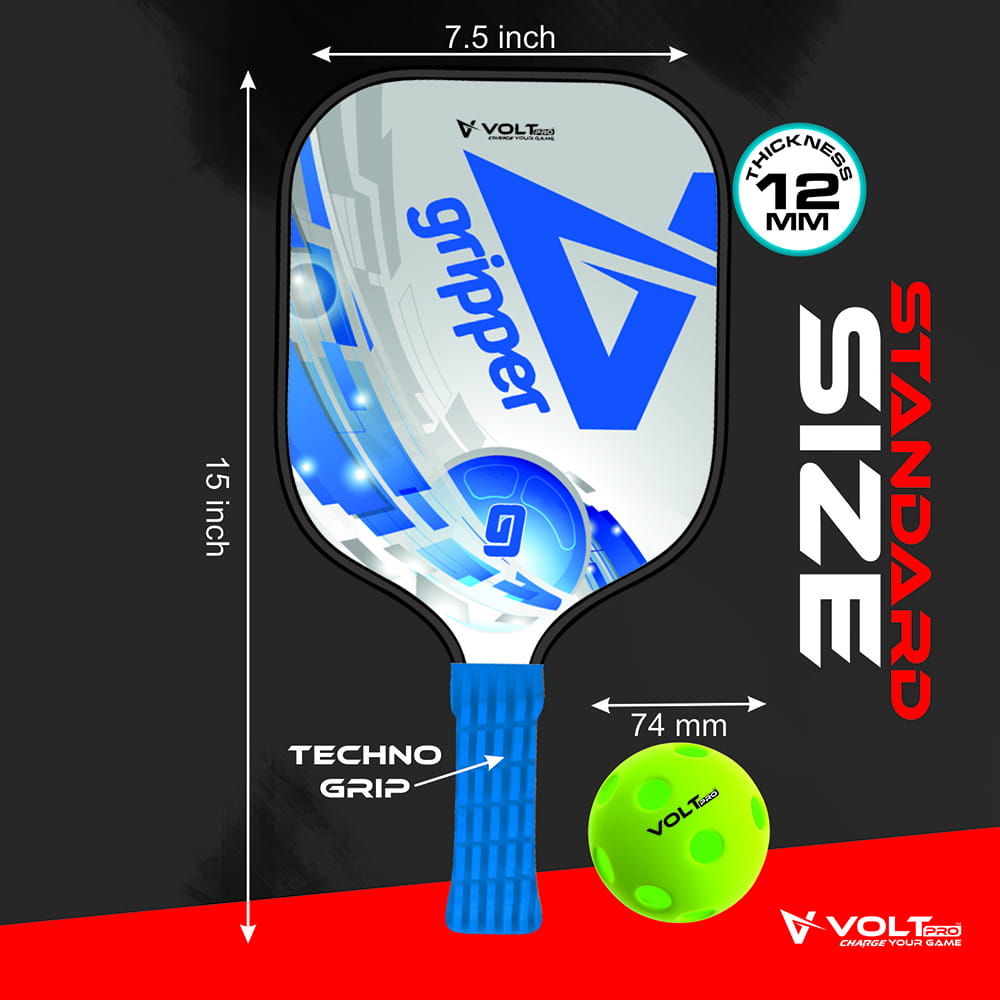 Volt Pro Glow Pickleball Paddle Set includes 2 lightweight wooden paddles and 2 glow pickleball balls for exciting indoor and outdoor play. With a durable 12mm paddle design and comfortable grip, this set is ideal for practice, family games, and recreational matches.