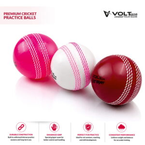 Volt Pro Gripper Seam Wind Cricket Tennis Ball Pack of 3 is designed for cricket practice, training, and matches. Featuring a gripper colored seam, soft and bouncy rubber construction, and a heavy 110g design, these balls provide better grip, improved swing, and reliable performance. Volt Pro Gripper Seam Wind Cricket Tennis Ball Pack of 3 is designed for cricket practice, training, and matches. Featuring a gripper colored seam, soft and bouncy rubber construction, and a heavy 110g design, these balls provide better grip, improved swing, and reliable performance.